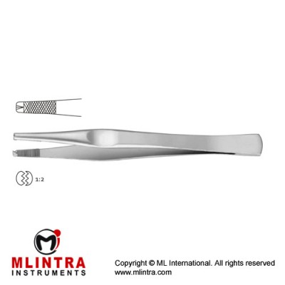 Lane Dissecting Forceps 1 x 2 Teeth Stainless Steel, 12.5 cm - 5" 